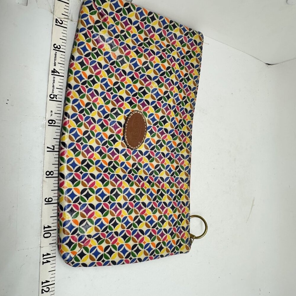 Fossil Multicolor Geometric Pattern Clutch Purse … - image 6